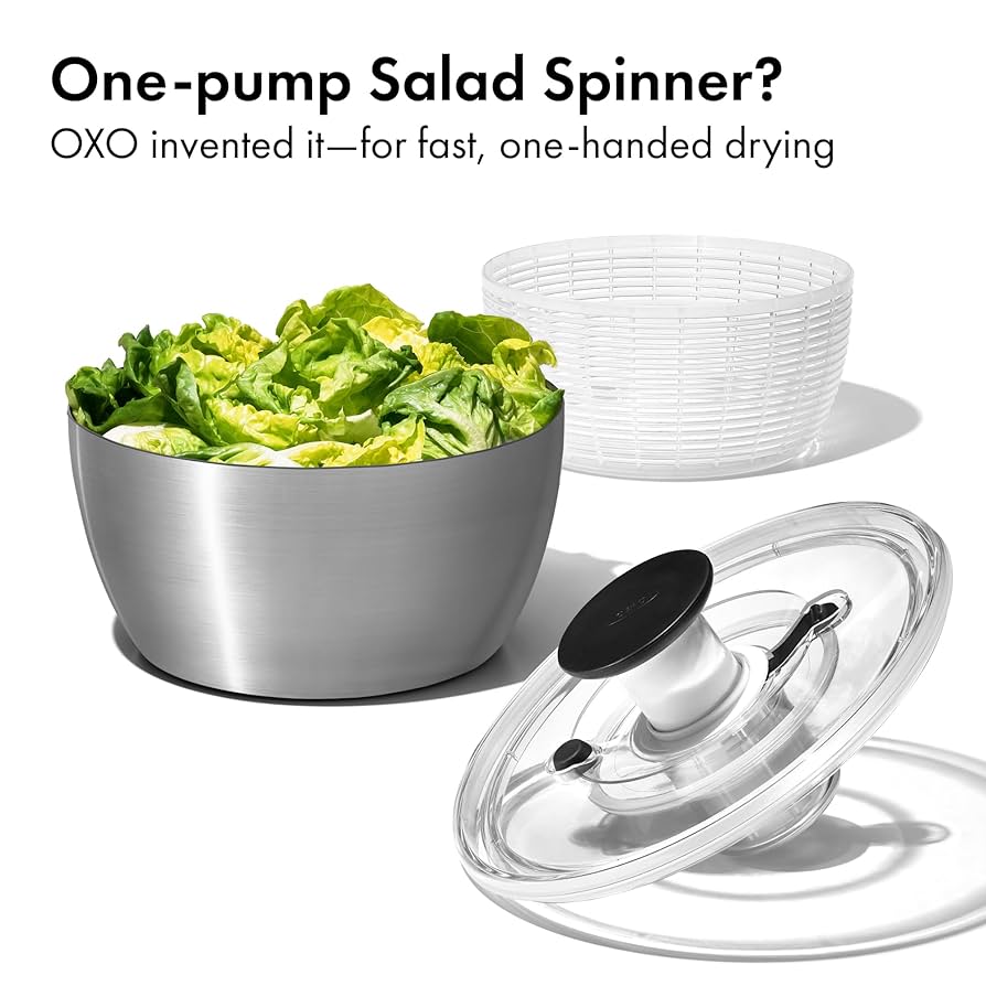 【箱あり】oxo オクソー / STAINLESS SALAD SPINNER Amazon.com: OXO Good Grips Stainless Steel Salad Spinner